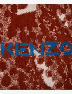 Kenzo Jump Leopard-print Organic-cotton Beach Towel 170cm X 102cm -Sweaty Betty Store R04003953 BROWNSIENNE ALT02