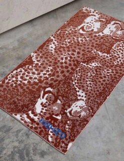 Kenzo Jump Leopard-print Organic-cotton Beach Towel 170cm X 102cm -Sweaty Betty Store R04003953 BROWNSIENNE ALT05