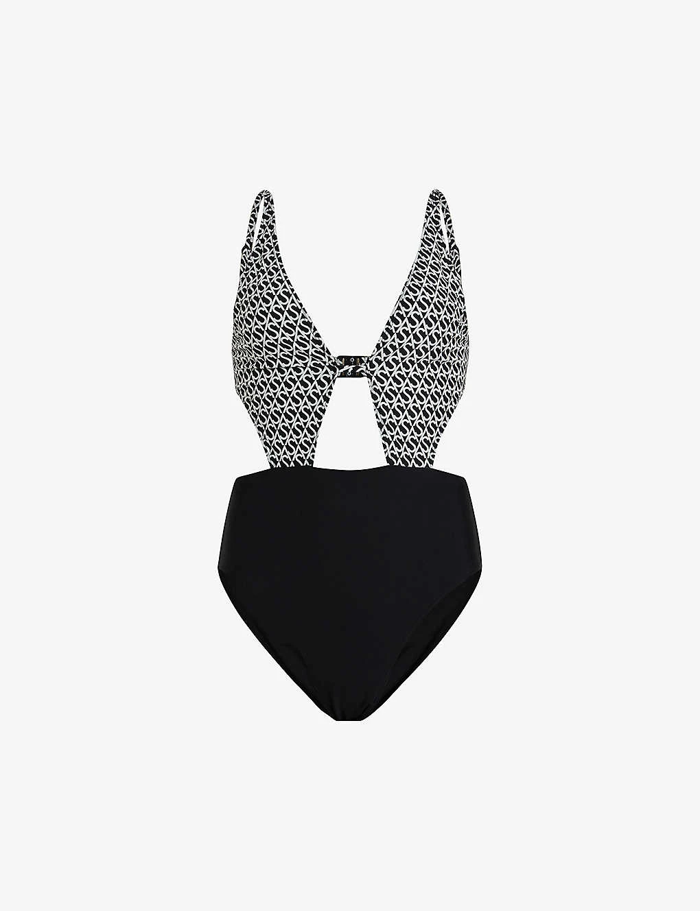 AllSaints Petra Monogram-print Stretch Recycled-polyamide Swimsuit 3 AllSaints Petra Monogram-print Stretch Recycled-polyamide Swimsuit