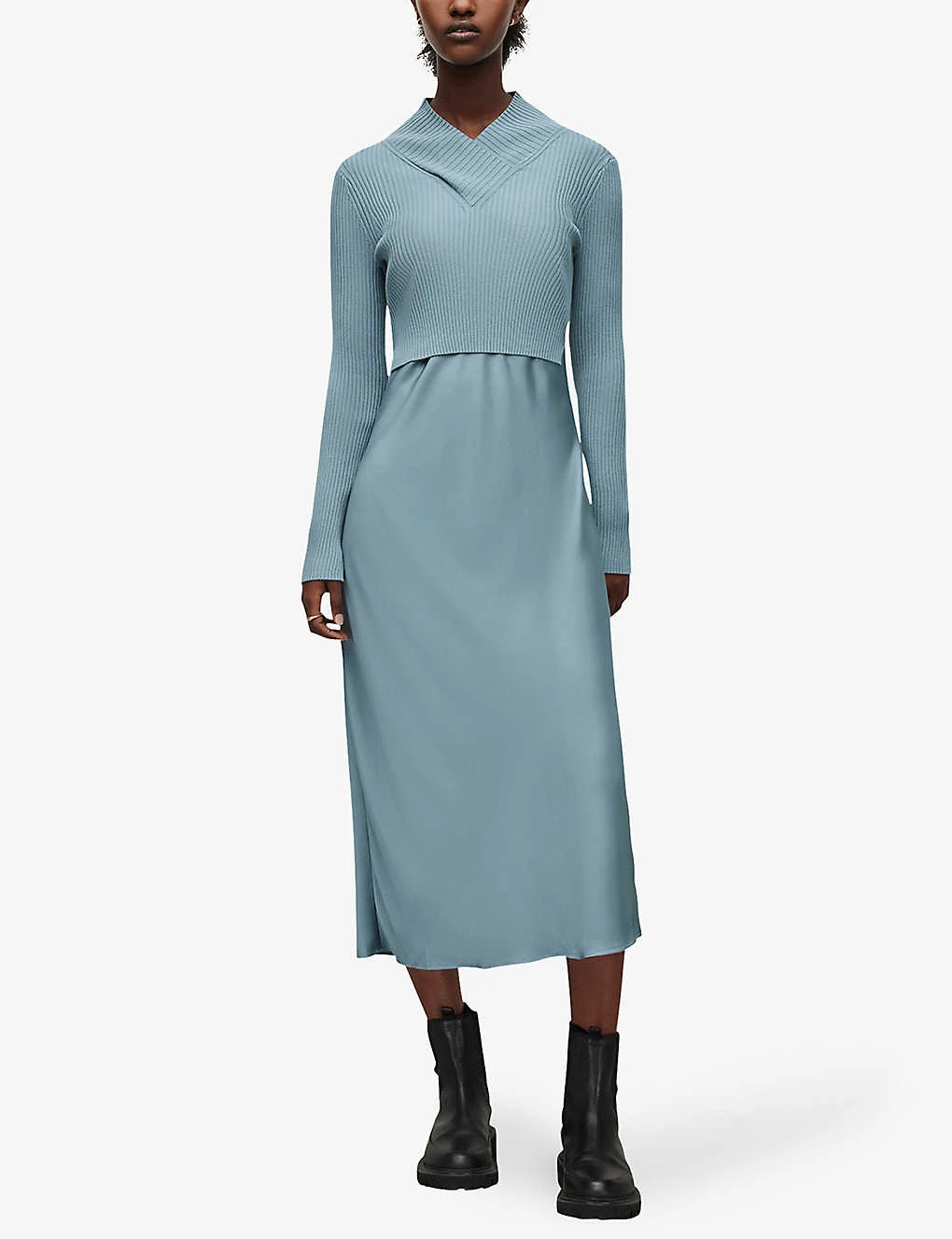 AllSaints Hana Cactus Woven Midi Dress And Jumper Set 5 AllSaints Hana Cactus Woven Midi Dress And Jumper Set - Image 3