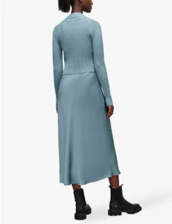 AllSaints Hana Cactus Woven Midi Dress And Jumper Set 12 AllSaints Hana Cactus Woven Midi Dress And Jumper Set -Sweaty Betty Store R04009239 BLUESLATE ALT03