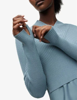 AllSaints Hana Cactus Woven Midi Dress And Jumper Set 13 AllSaints Hana Cactus Woven Midi Dress And Jumper Set -Sweaty Betty Store R04009239 BLUESLATE ALT04