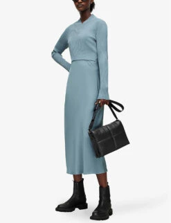 AllSaints Hana Cactus Woven Midi Dress And Jumper Set 15 AllSaints Hana Cactus Woven Midi Dress And Jumper Set -Sweaty Betty Store R04009239 BLUESLATE ALT06