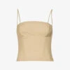 Audette Fuller-bust Cotton Corset Top 1 Audette Fuller-bust Cotton Corset Top -Sweaty Betty Store R04010835 CAMEL M