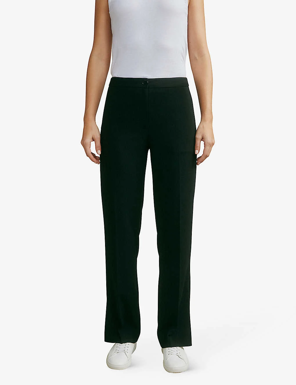 Split-hem Relaxed-fit Straight-leg High-rise Stretch-woven Trousers 5 Split-hem Relaxed-fit Straight-leg High-rise Stretch-woven Trousers - Image 3