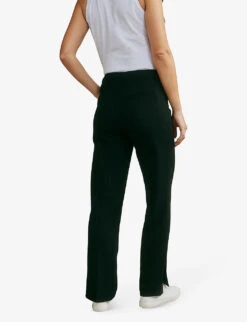 Split-hem Relaxed-fit Straight-leg High-rise Stretch-woven Trousers 10 Split-hem Relaxed-fit Straight-leg High-rise Stretch-woven Trousers -Sweaty Betty Store R04031889 BLACK ALT03