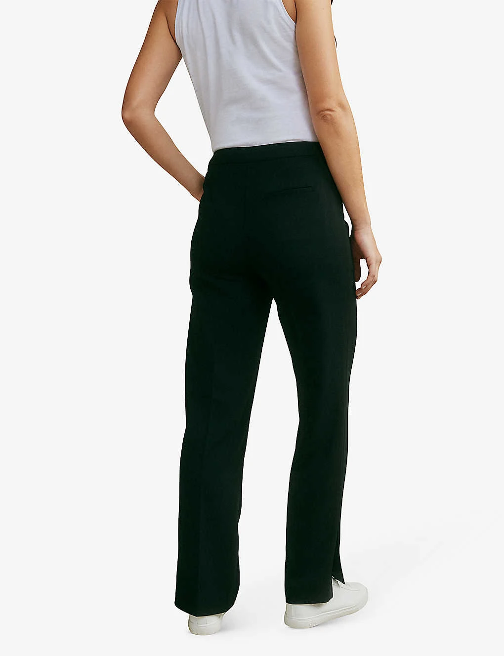 Split-hem Relaxed-fit Straight-leg High-rise Stretch-woven Trousers 6 Split-hem Relaxed-fit Straight-leg High-rise Stretch-woven Trousers - Image 4