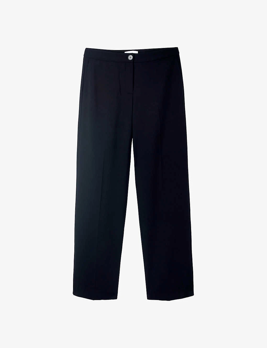 Split-hem Relaxed-fit Straight-leg High-rise Stretch-woven Trousers 3 Split-hem Relaxed-fit Straight-leg High-rise Stretch-woven Trousers