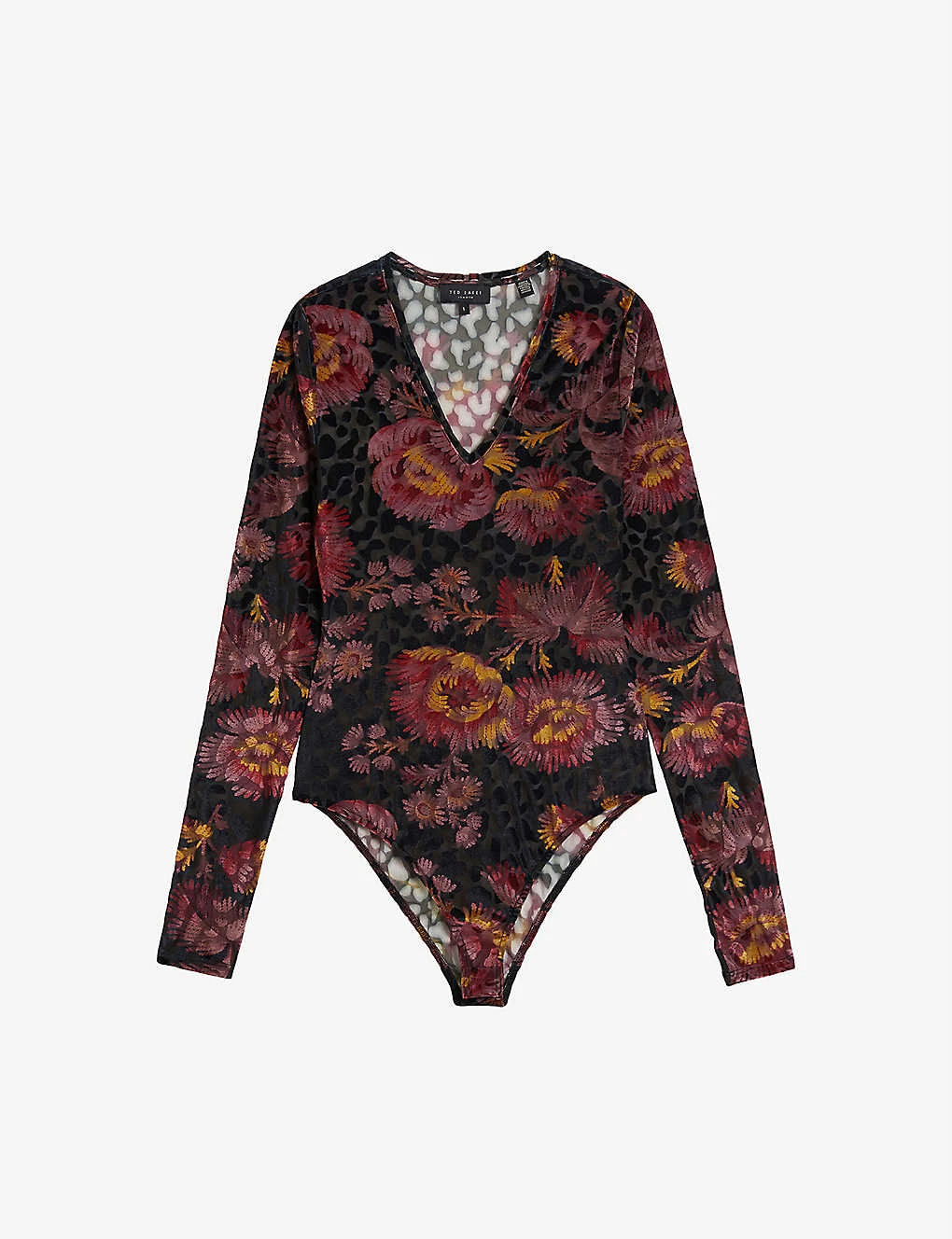 Ted Baker Lauriy Floral-print Stretch-devoré Velvet Bodysuit 3 Ted Baker Lauriy Floral-print Stretch-devoré Velvet Bodysuit