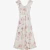 Ted Baker Ninia Floral-print Belted Woven Midaxi Dress 2 Ted Baker Ninia Floral-print Belted Woven Midaxi Dress -Sweaty Betty Store R04049177 IVORY M
