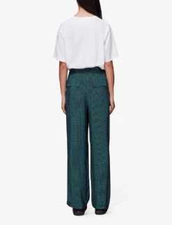 Whistles Vertical Dash-print Wide-leg Mid-rise Woven Trousers -Sweaty Betty Store R04056805 MULTICOLOURED ALT03