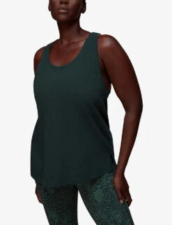 Whistles Scoop-neck Racerback Cotton Vest Top 9 Whistles Scoop-neck Racerback Cotton Vest Top -Sweaty Betty Store R04057359 DARKGREEN ALT02