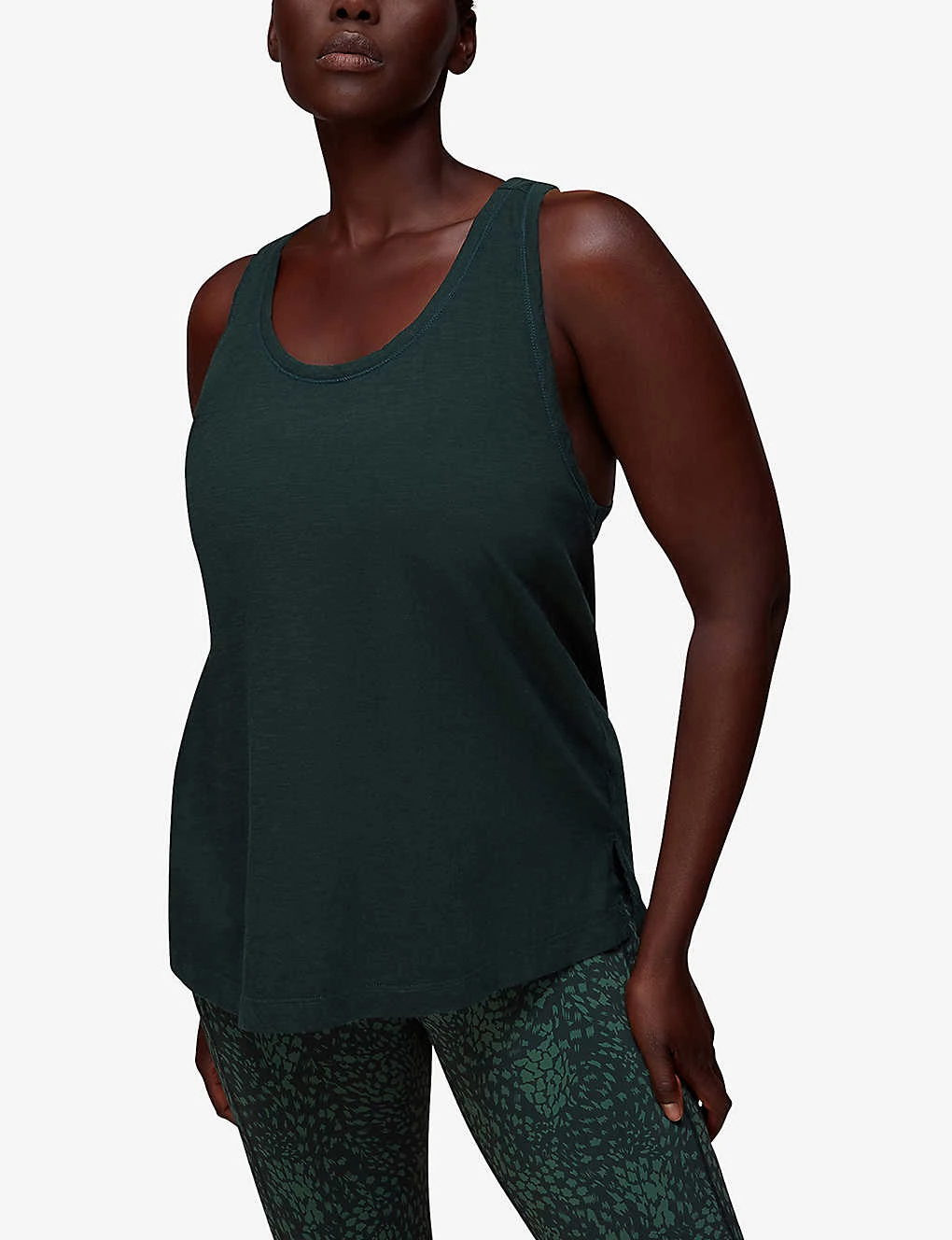 Whistles Scoop-neck Racerback Cotton Vest Top 5 Whistles Scoop-neck Racerback Cotton Vest Top - Image 3