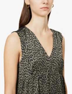 Ikks Sleeveless Printed Maxi Dress 11 Ikks Sleeveless Printed Maxi Dress -Sweaty Betty Store R04063232 BLACK ALT04