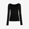 Whistles Slim-fit Square-neck Cotton-blend Top 1 Whistles Slim-fit Square-neck Cotton-blend Top -Sweaty Betty Store R04064444 BLACK M