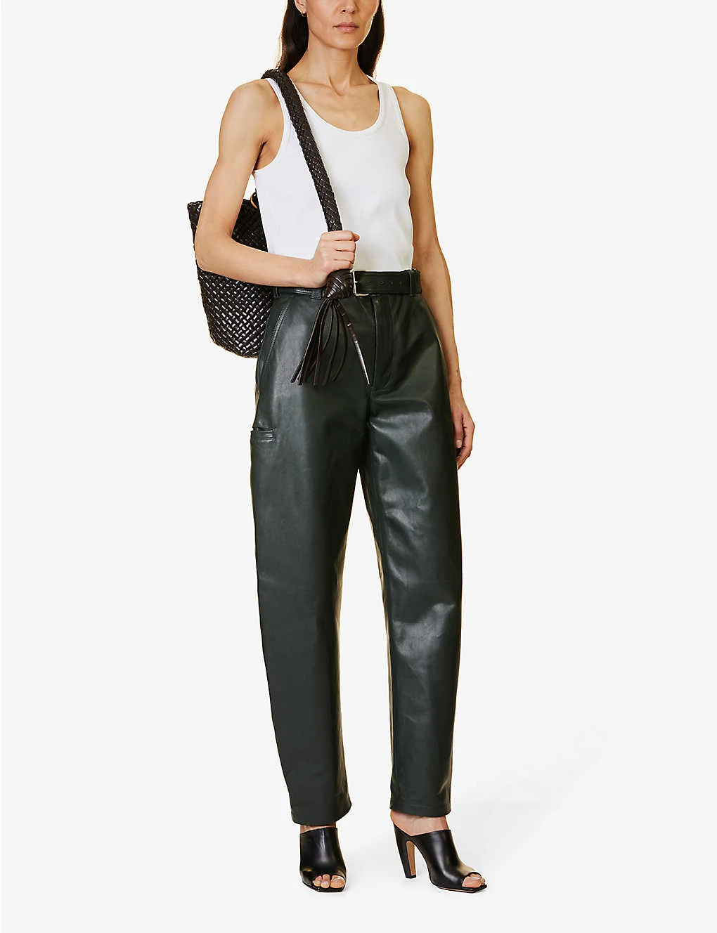 Bottega Veneta Tapered Wide-leg Mid-rise Leather Trousers 4 Bottega Veneta Tapered Wide-leg Mid-rise Leather Trousers - Image 2