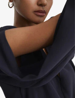 Reiss Diana Draped Woven Mini Dress -Sweaty Betty Store R04068079 NAVY ALT04