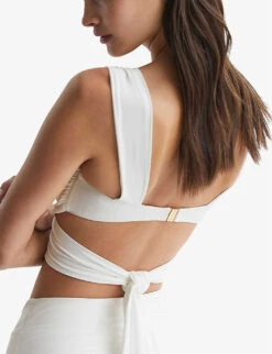 Reiss Cristina Wrap-front Bikini Top 10 Reiss Cristina Wrap-front Bikini Top -Sweaty Betty Store R04068291 WHITE ALT03