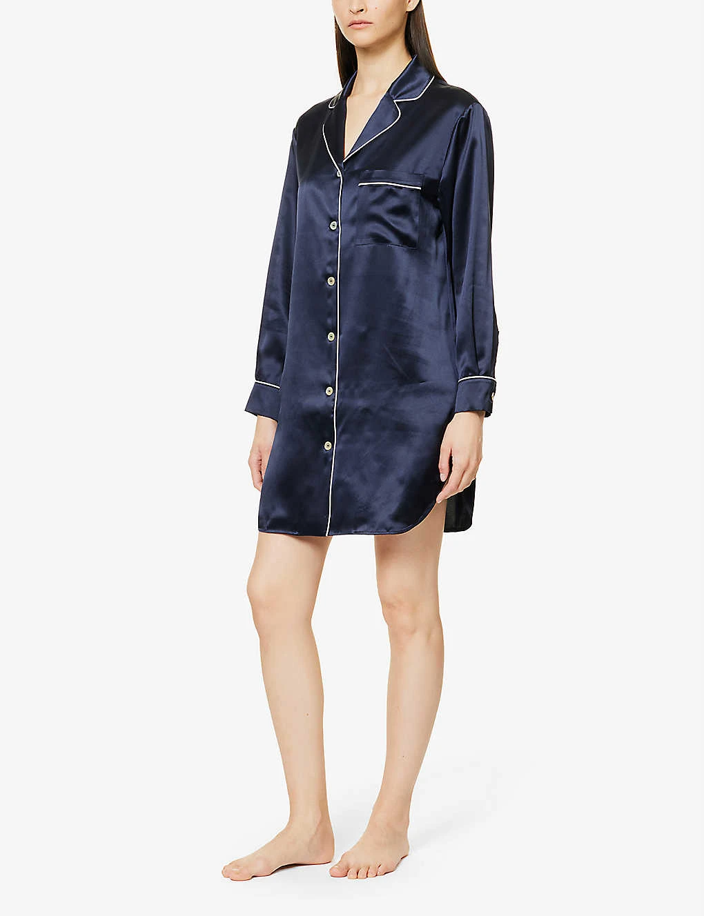 Poppy V-neck Silk Nightdress 4 Poppy V-neck Silk Nightdress - Image 2