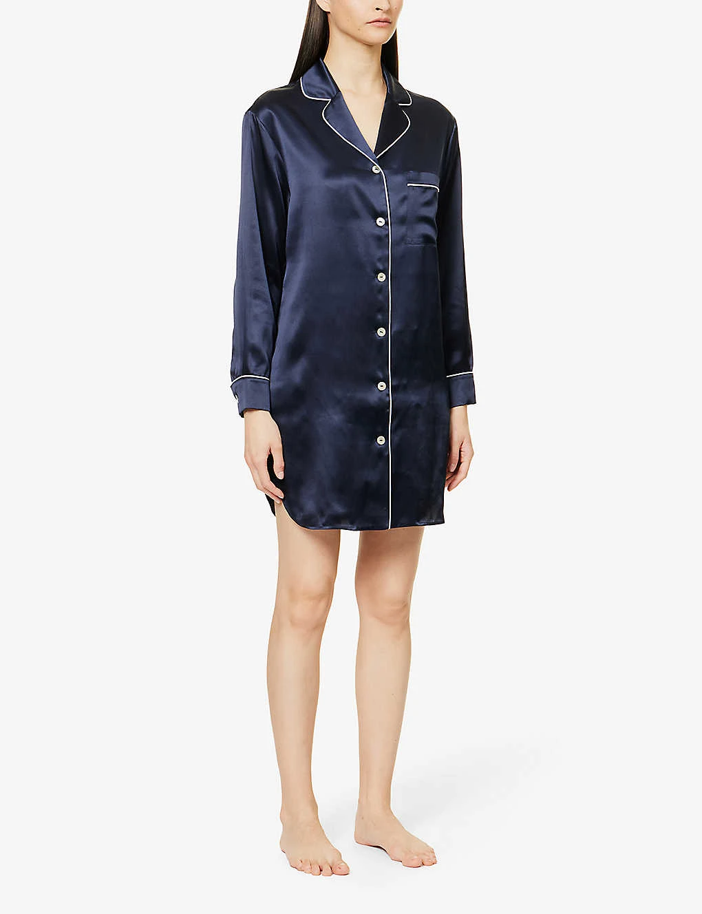 Poppy V-neck Silk Nightdress 5 Poppy V-neck Silk Nightdress - Image 3