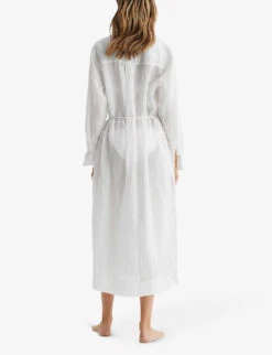 Reiss Keava Relaxed-fit Linen Midi Dress -Sweaty Betty Store R04070753 WHITE ALT03