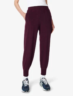 Sweaty Betty Repose Luxe 27 Stretch-fleece Jogging Bottoms 9 Sweaty Betty Repose Luxe 27 Stretch-fleece Jogging Bottoms -Sweaty Betty Store R04074876 PLUMRED ALT02