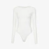 GOOD AMERICAN The Crewneck Long-sleeved Jersey Body 2 GOOD AMERICAN The Crewneck Long-sleeved Jersey Body -Sweaty Betty Store R04076982 WHITE001 M