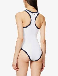 Bondi Beach Contrast-trim Swimsuit -Sweaty Betty Store R04077235 WHITENAVY ALT03