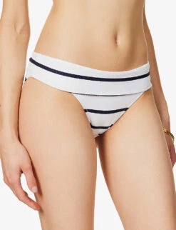 Long Island Recycled Polyamide-blend Fold-down Bikini Bottoms 9 Long Island Recycled Polyamide-blend Fold-down Bikini Bottoms -Sweaty Betty Store R04077238 NAUTICAL ALT02