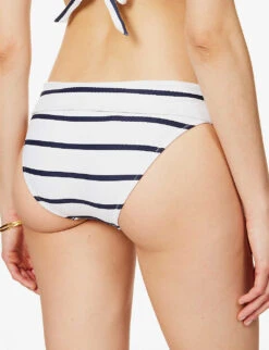 Long Island Recycled Polyamide-blend Fold-down Bikini Bottoms 10 Long Island Recycled Polyamide-blend Fold-down Bikini Bottoms -Sweaty Betty Store R04077238 NAUTICAL ALT03