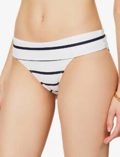 Long Island Recycled Polyamide-blend Fold-down Bikini Bottoms 11 Long Island Recycled Polyamide-blend Fold-down Bikini Bottoms -Sweaty Betty Store R04077238 NAUTICAL ALT04