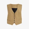 AllSaints Deri Lyn Recycled Polyester-lined Woven Waistcoat -Sweaty Betty Store R04080474 LIGHTKHAKIBR M