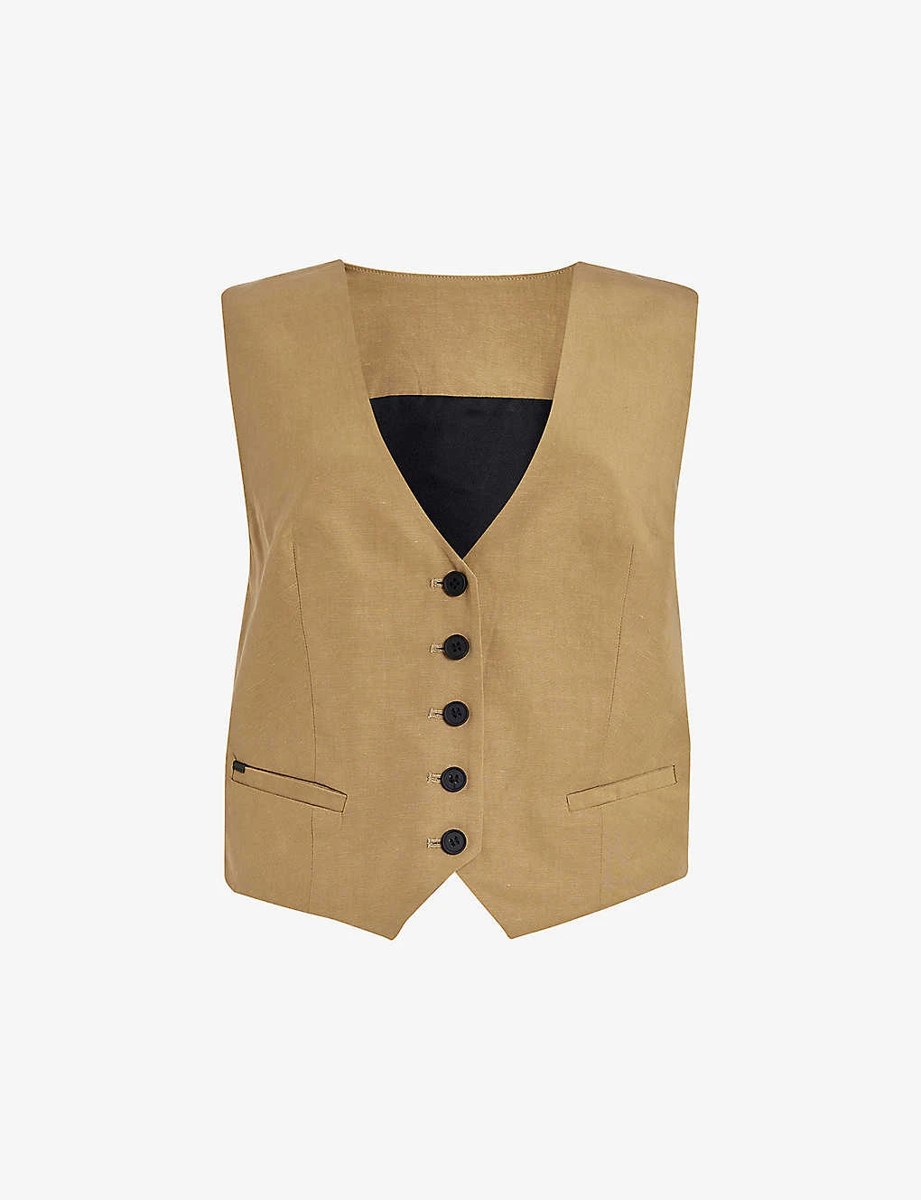 AllSaints Deri Lyn Recycled Polyester-lined Woven Waistcoat 3 AllSaints Deri Lyn Recycled Polyester-lined Woven Waistcoat