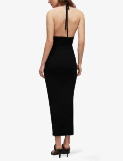 AllSaints Toni Halter-neck Woven Maxi Dress 10 AllSaints Toni Halter-neck Woven Maxi Dress -Sweaty Betty Store R04081369 BLACK ALT03