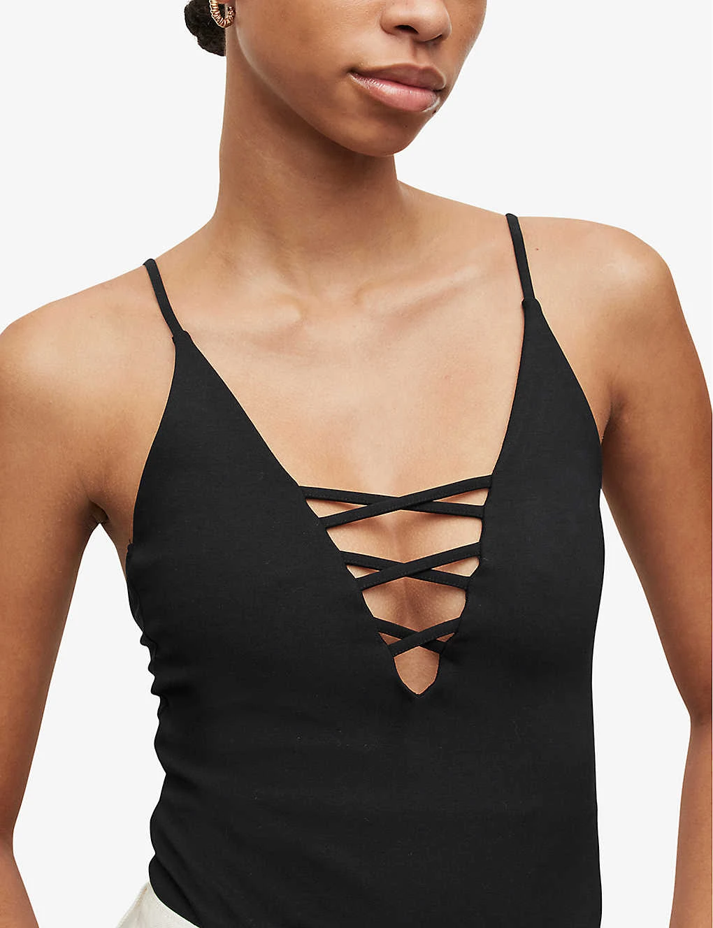 AllSaints Sofia Cut-out Stretch Cotton-blend Bodysuit 7 AllSaints Sofia Cut-out Stretch Cotton-blend Bodysuit - Image 5