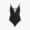 AllSaints Sofia Cut-out Stretch Cotton-blend Bodysuit -Sweaty Betty Store R04081545 BLACK M