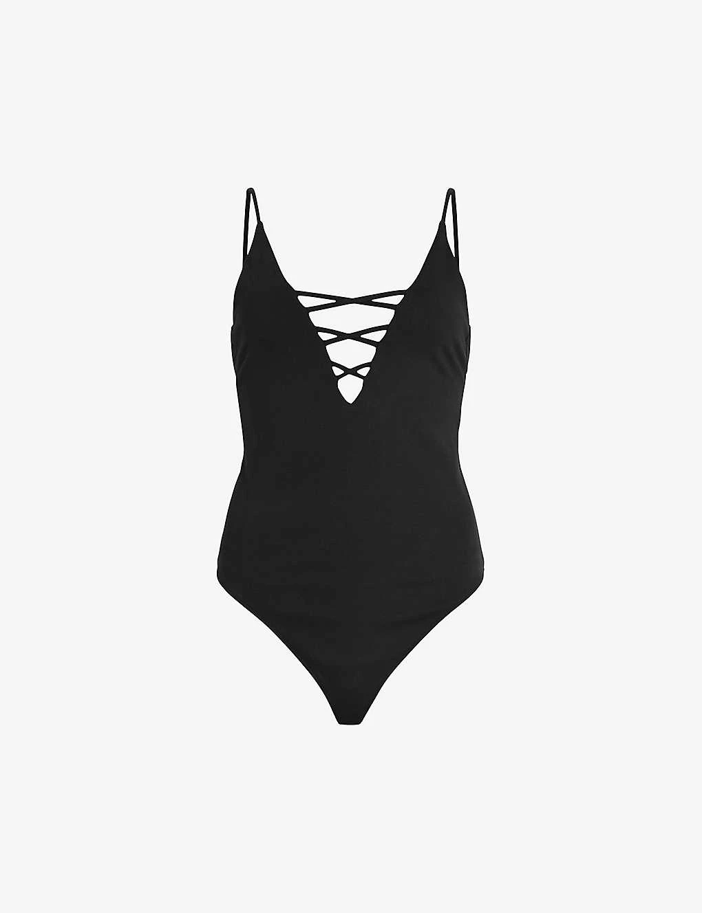 AllSaints Sofia Cut-out Stretch Cotton-blend Bodysuit 3 AllSaints Sofia Cut-out Stretch Cotton-blend Bodysuit