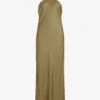 AllSaints Betina Racerback Satin Maxi Dress 2 AllSaints Betina Racerback Satin Maxi Dress -Sweaty Betty Store R04082737 PALEOLIVEGRE M