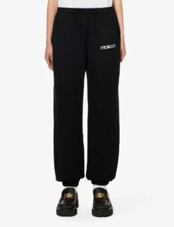 FIORUCCI Angels Brand-print Cotton-jersey Jogging Bottoms 9 FIORUCCI Angels Brand-print Cotton-jersey Jogging Bottoms -Sweaty Betty Store R04083441 BLACK ALT02