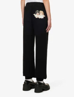 FIORUCCI Angels Brand-print Cotton-jersey Jogging Bottoms 10 FIORUCCI Angels Brand-print Cotton-jersey Jogging Bottoms -Sweaty Betty Store R04083441 BLACK ALT03