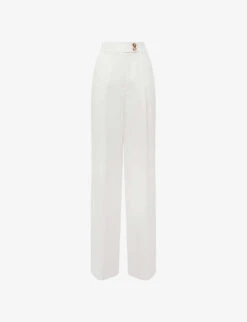 Reiss Hollie High-rise Linen-blend Trousers