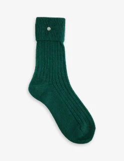 Gemstone-embellished Stretch-cashmere Socks