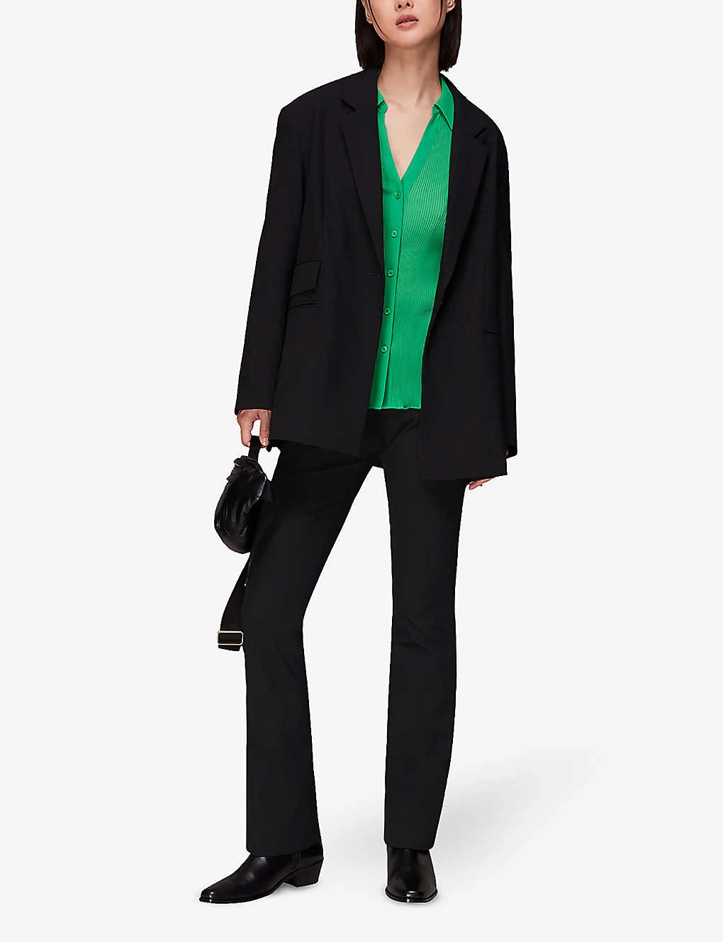 Whistles Flared High-rise Stretch-cotton Trousers 4 Whistles Flared High-rise Stretch-cotton Trousers - Image 2