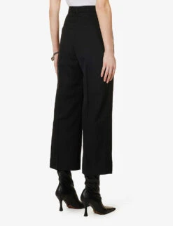 Acne Studios Straight-leg Mid-rise Cotton-blend Trousers 10 Acne Studios Straight-leg Mid-rise Cotton-blend Trousers -Sweaty Betty Store R04089964 BLACK ALT03