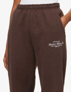 Health And Wellness Club Cotton-jersey Jogging Bottoms -Sweaty Betty Store R04090268 CHOCOLATEWHITE ALT04