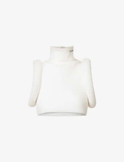 Rowing Brand-print Stretch-knit Top