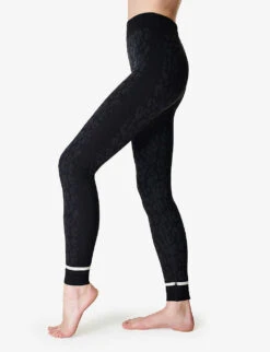 Sweaty Betty Leopard Jacquard Stretch-jersey Leggings -Sweaty Betty Store R04094042 BLACKLEOPARDPAINT ALT02