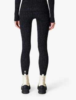 Sweaty Betty Leopard Jacquard Stretch-jersey Leggings -Sweaty Betty Store R04094042 BLACKLEOPARDPAINT ALT03