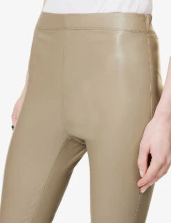 Joseph Skinny High-rise Leather Trousers -Sweaty Betty Store R04095172 PEWTER ALT04