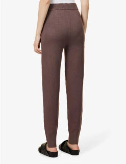 Joseph Tapered-leg Mid-rise Silk-blend Knitted Jogging Bottoms -Sweaty Betty Store R04095456 TRUFFLE ALT03